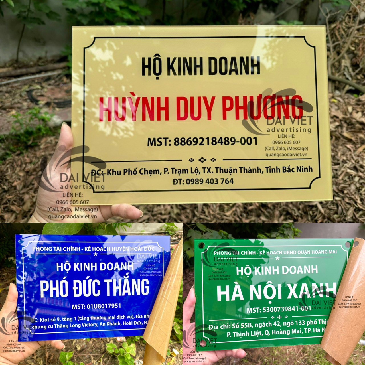 Làm biển hộ kinh doanh giá rẻ tại Hà Nội, giao toàn quốc